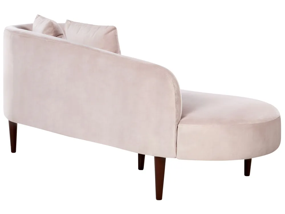 Right Hand velluto Chaise Lounge Pink CHAUMONT