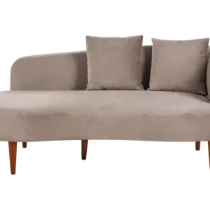 Right Hand velluto Chaise Lounge Taupe CHAUMONT
