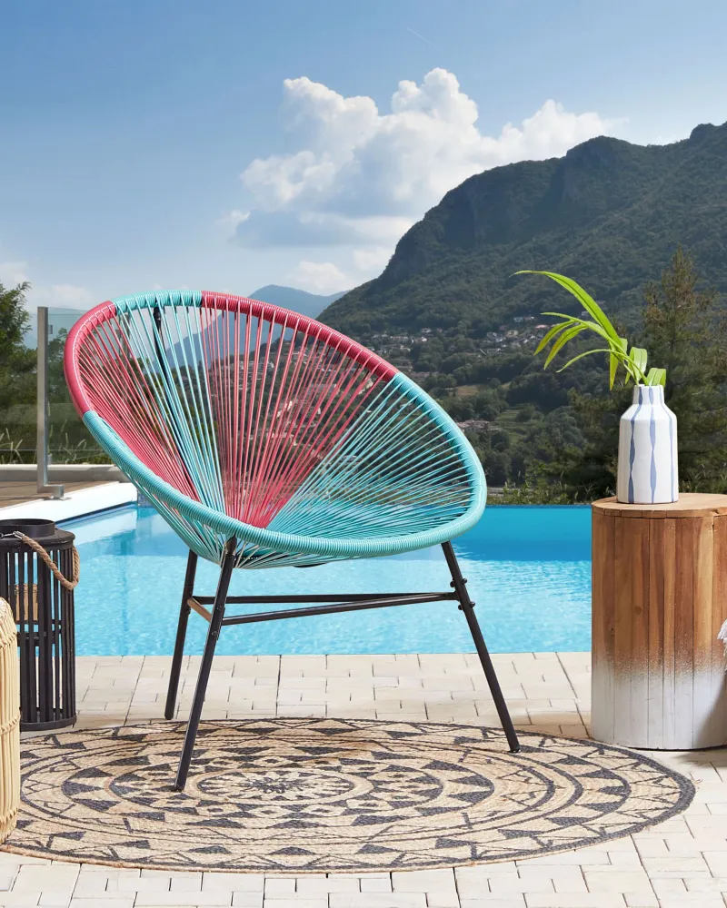 Sedia da giardino ACAPULCO Turchese con Sistema di Montaggio Rapido