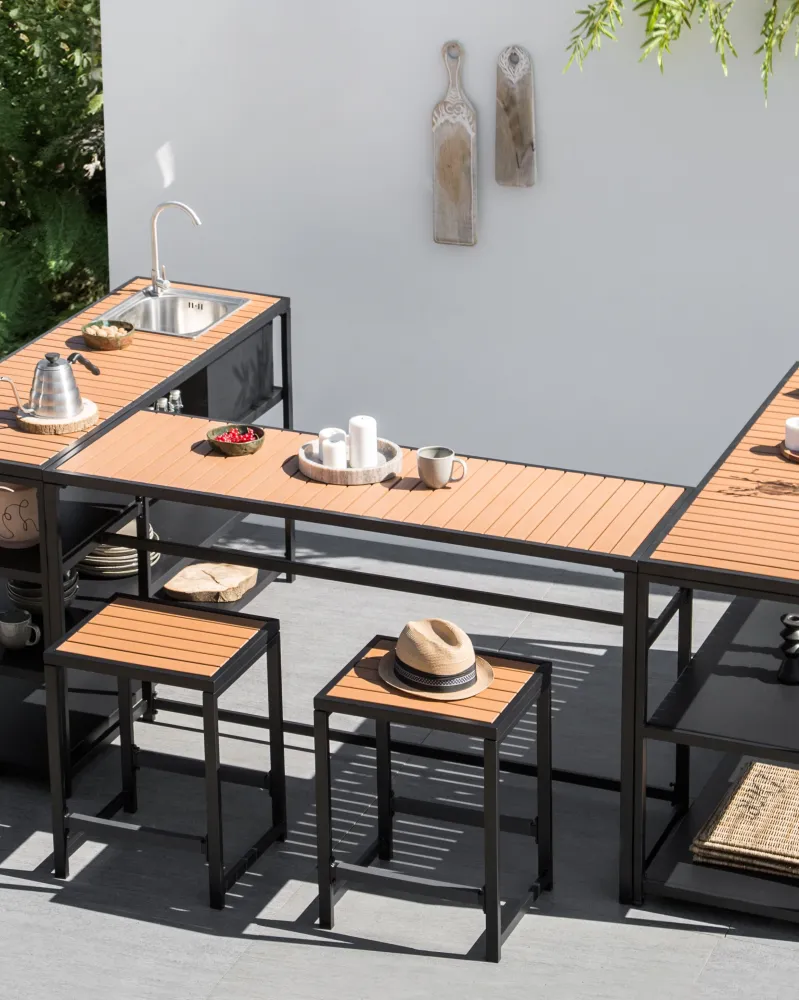 Sedia da giardino AVETRANA Nero con Sistema di Montaggio Rapido