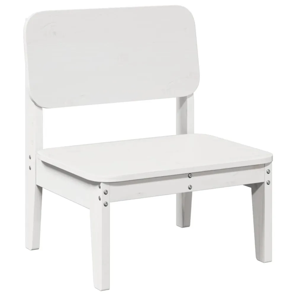 Sedia da Giardino Bianca 60x52,5x72cm Legno Massello di Pino