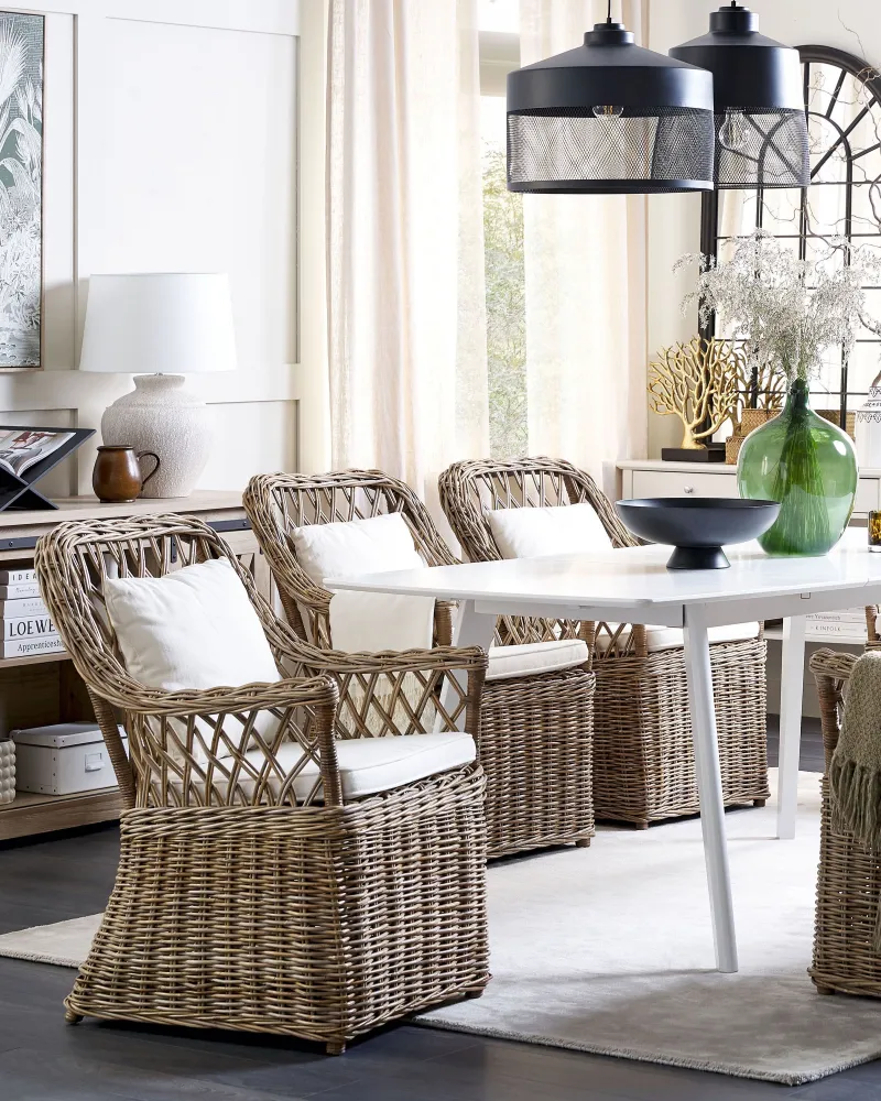 Sedia da giardino MAROS Rattan Naturale Colori Vivaci
