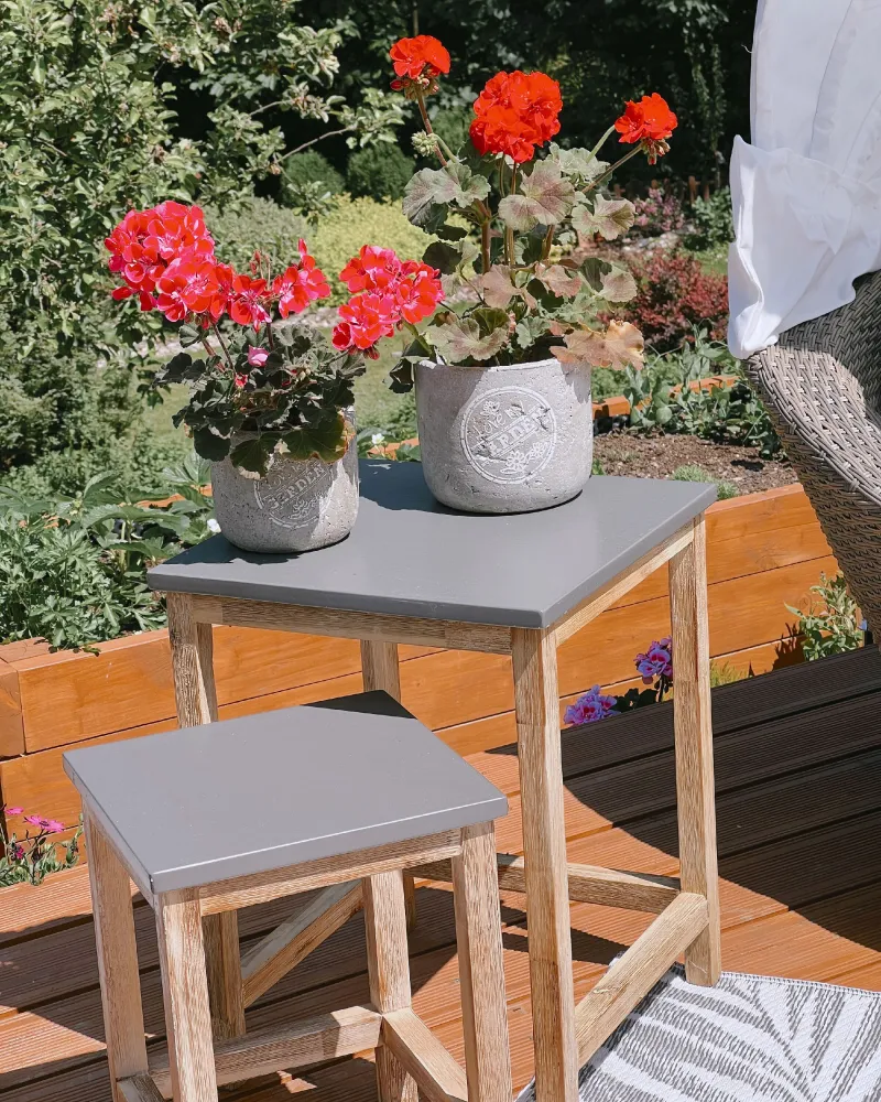 Sedia da giardino OSTUNI Cemento Grigio con Struttura Acciaio
