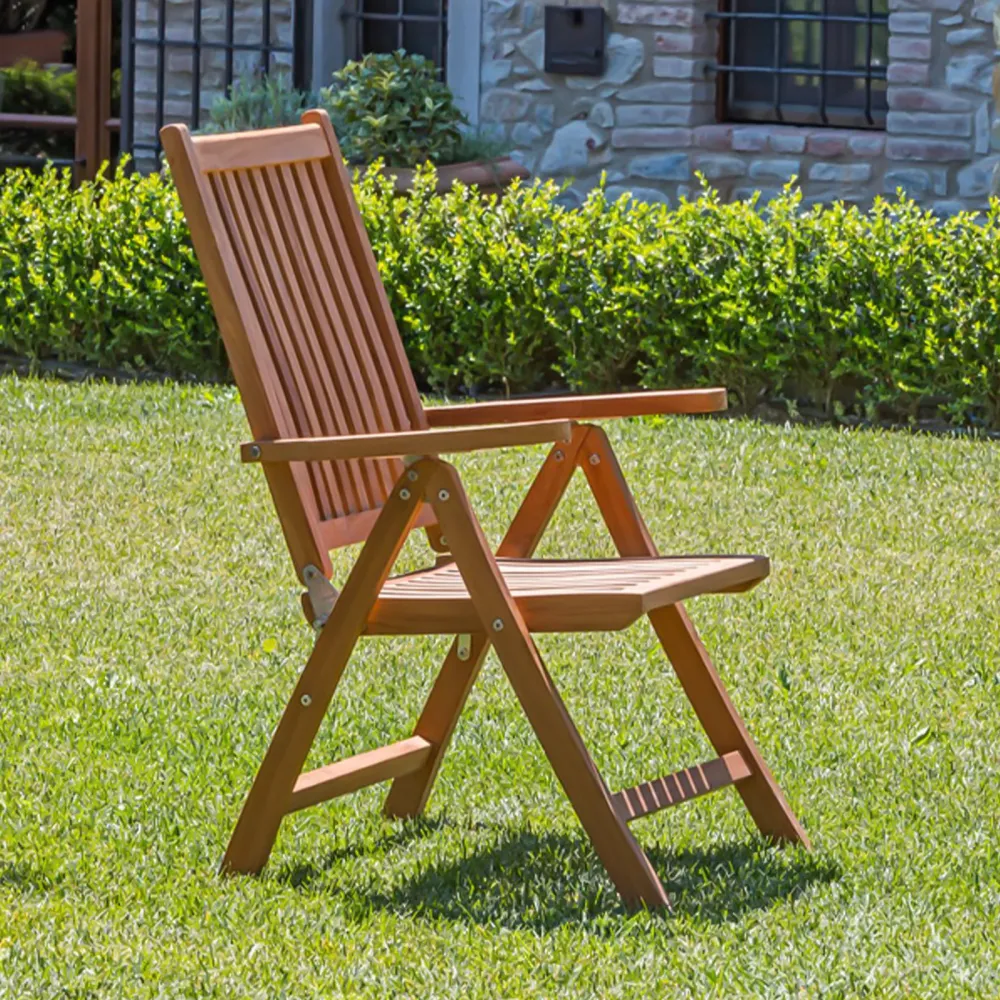 Sedia da giardino "Royal" con schienale regolabile pieghevole cm 70x61 108h