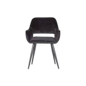 Sedia Jelle velluto nero Woood - 80cm