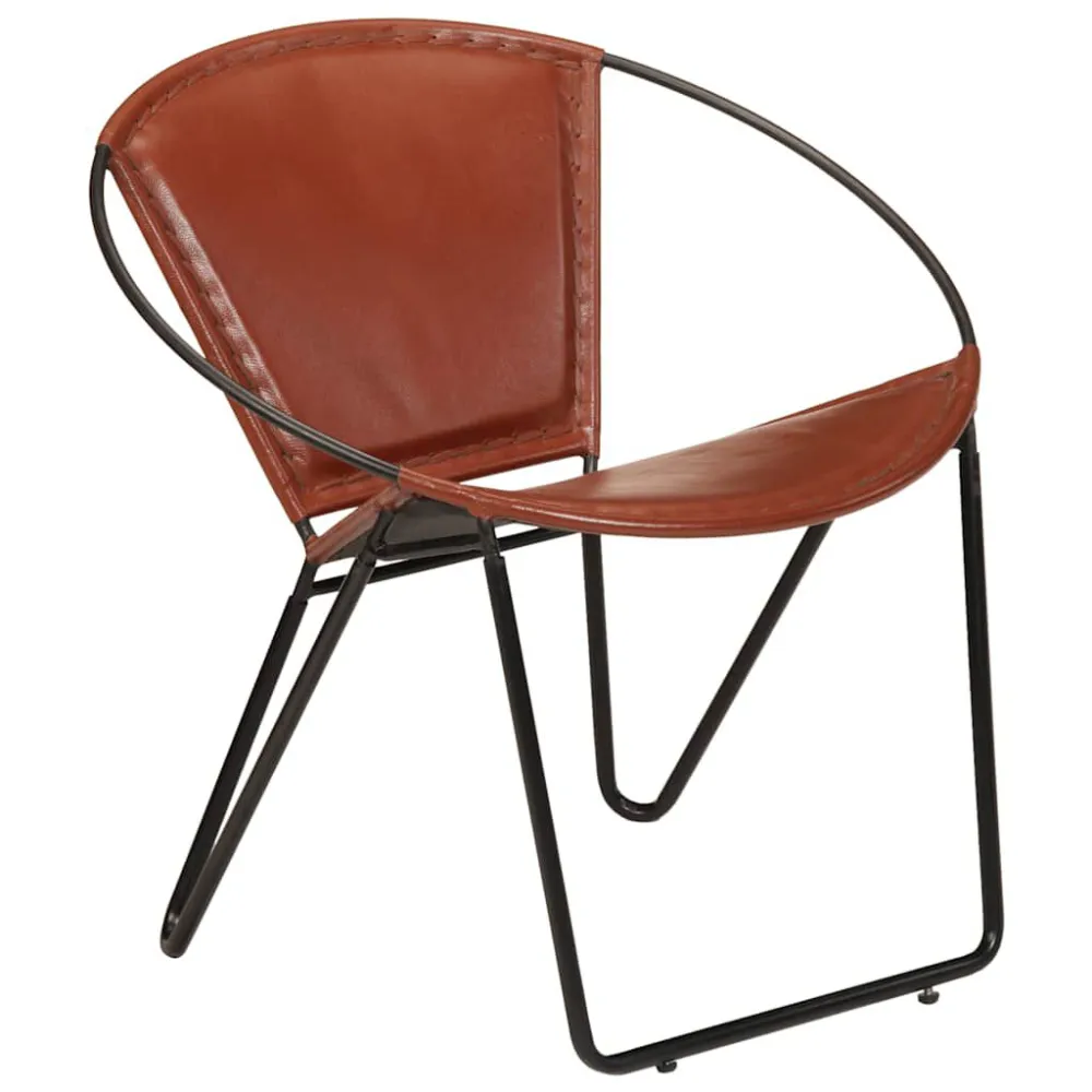Sedia Marrone Vera Pelle
