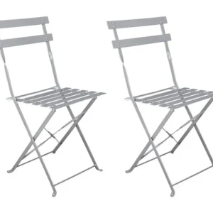 Sedia pieghevole da giardino metallo grigio, sedia richiudibile mod. Amalfi (2pz.)