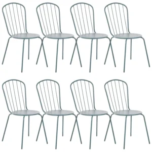 Sedia Pieghevole Set di 8 sedie CALVI Metallo Azzurro