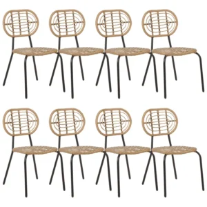 Sedia Pieghevole Set di 8 sedie PRATELLO Naturale