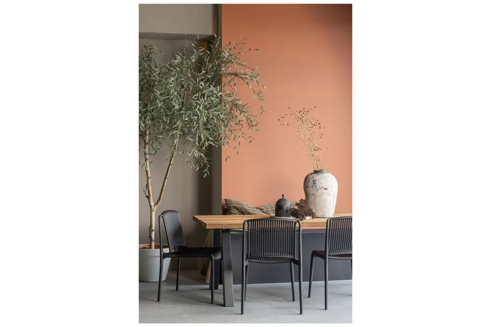Sedia plastica nera Billie Woood - 82cm