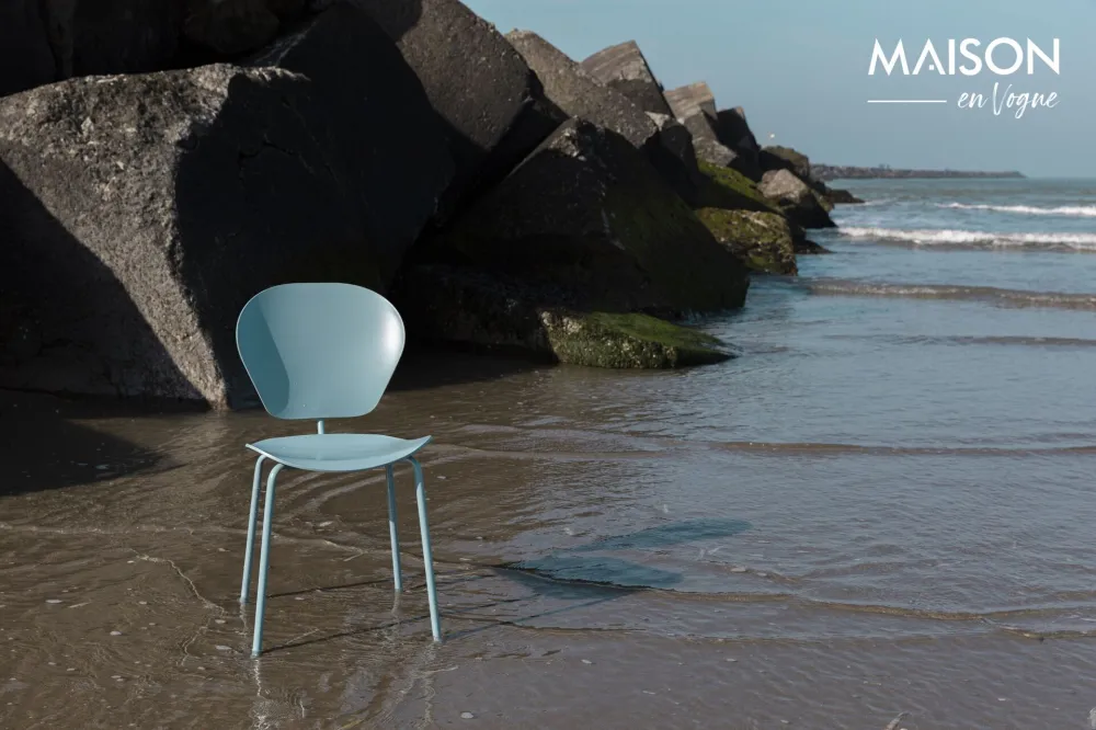 La sedia plastica riciclata Ocean blue Zuiver - 86cm