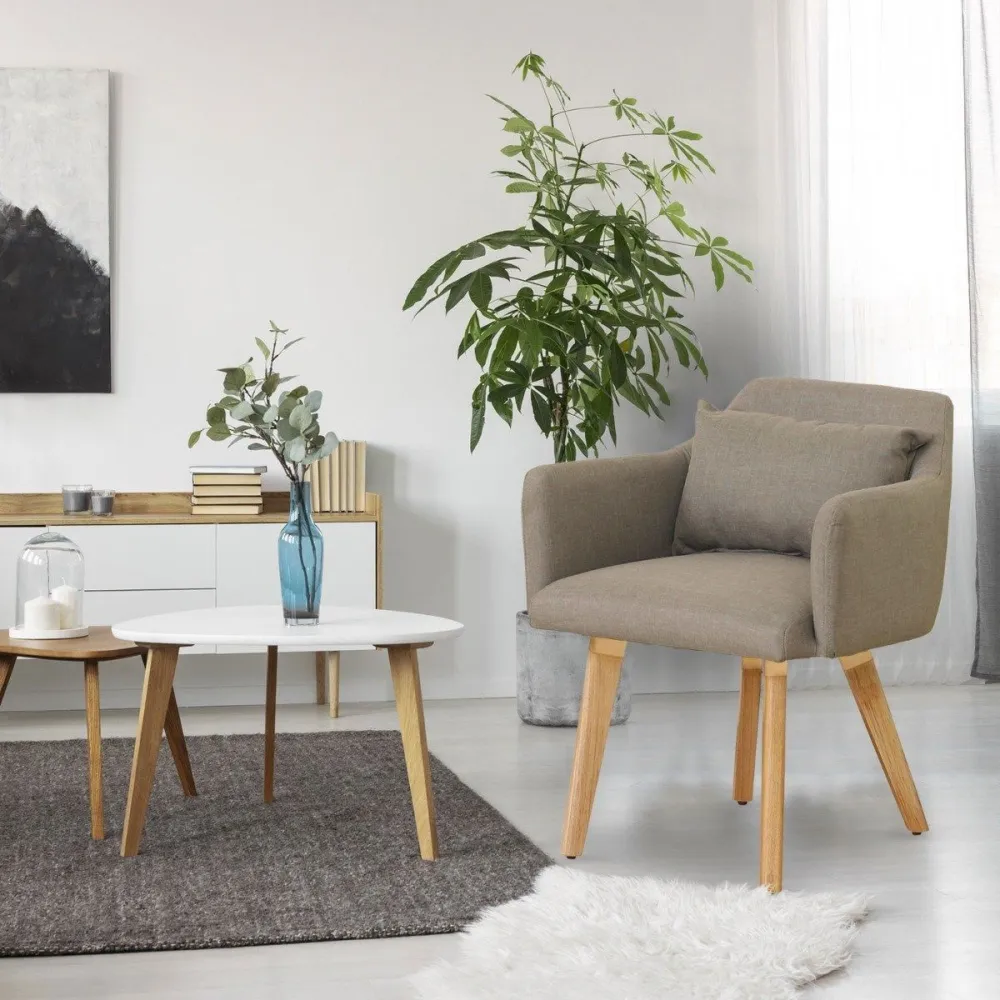 Sedia / poltrona scandinava Gybson tessuto colore talpa