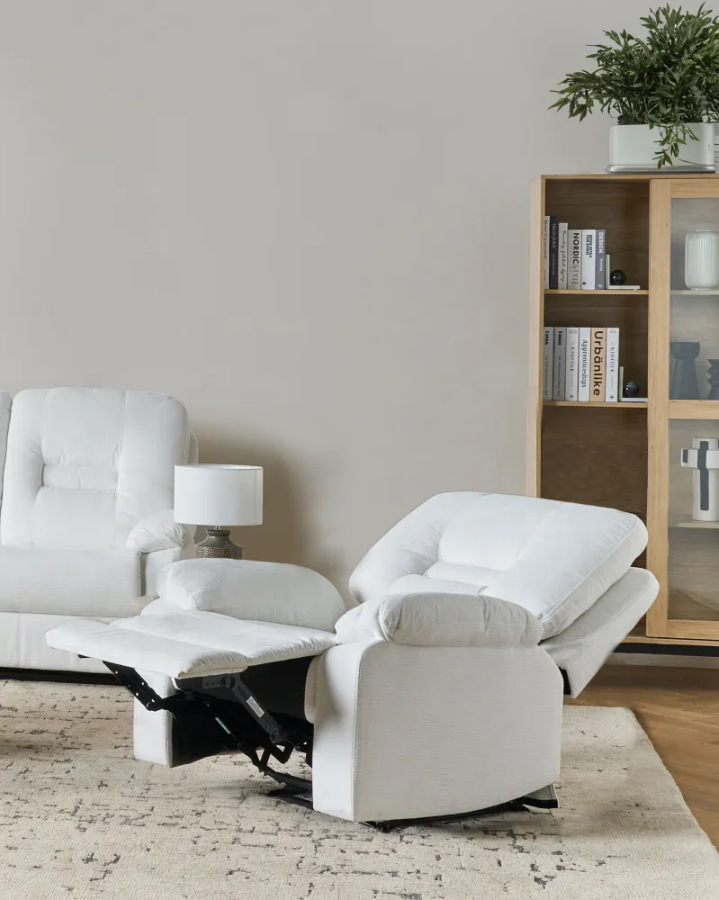 Sedia reclinabile BERGEN Tessuto Bianco