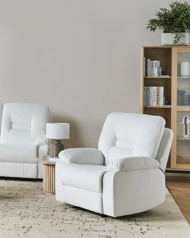 Sedia reclinabile BERGEN Tessuto Bianco