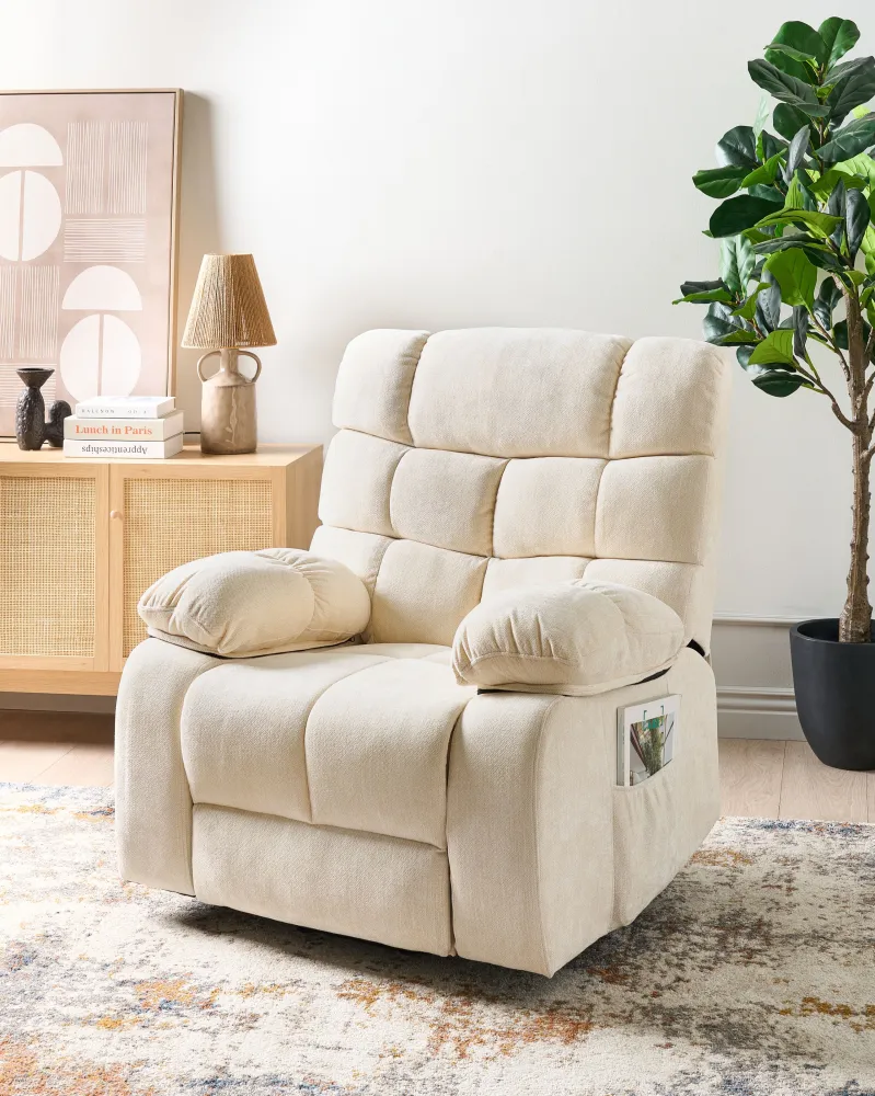 Sedia reclinabile elettrica ARES Tessuto Beige distinto