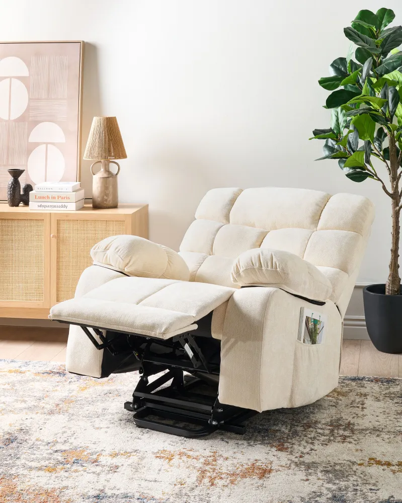 Sedia reclinabile elettrica ARES Tessuto Beige distinto