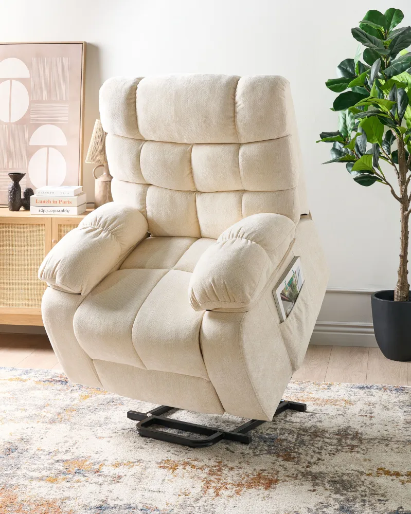 Sedia reclinabile elettrica ARES Tessuto Beige distinto