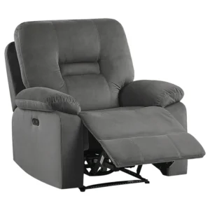 Sedia reclinabile elettrica BERGEN LED Velluto Grigio tenebroso