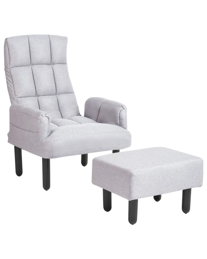 Sedia reclinabile OLAND Tessuto Grigio