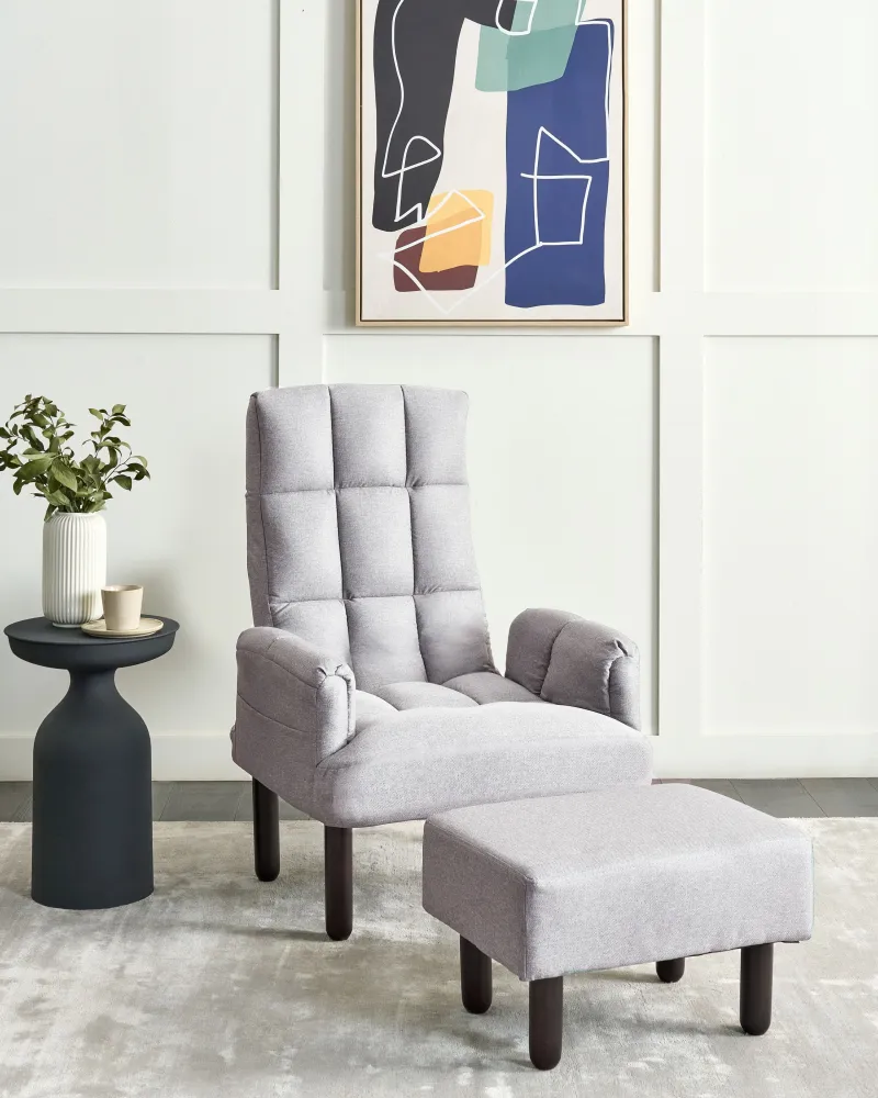 Sedia reclinabile OLAND Tessuto Grigio