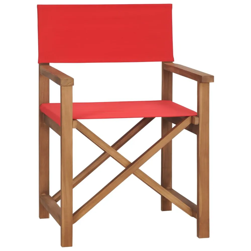 Sedia da Regista Legno Massello di Teak Rosso