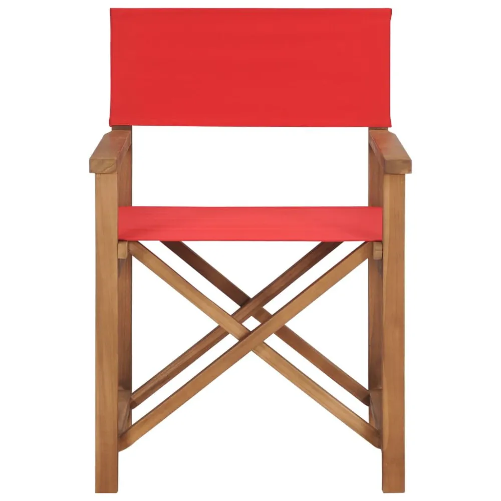 Sedia da Regista Legno Massello di Teak Rosso