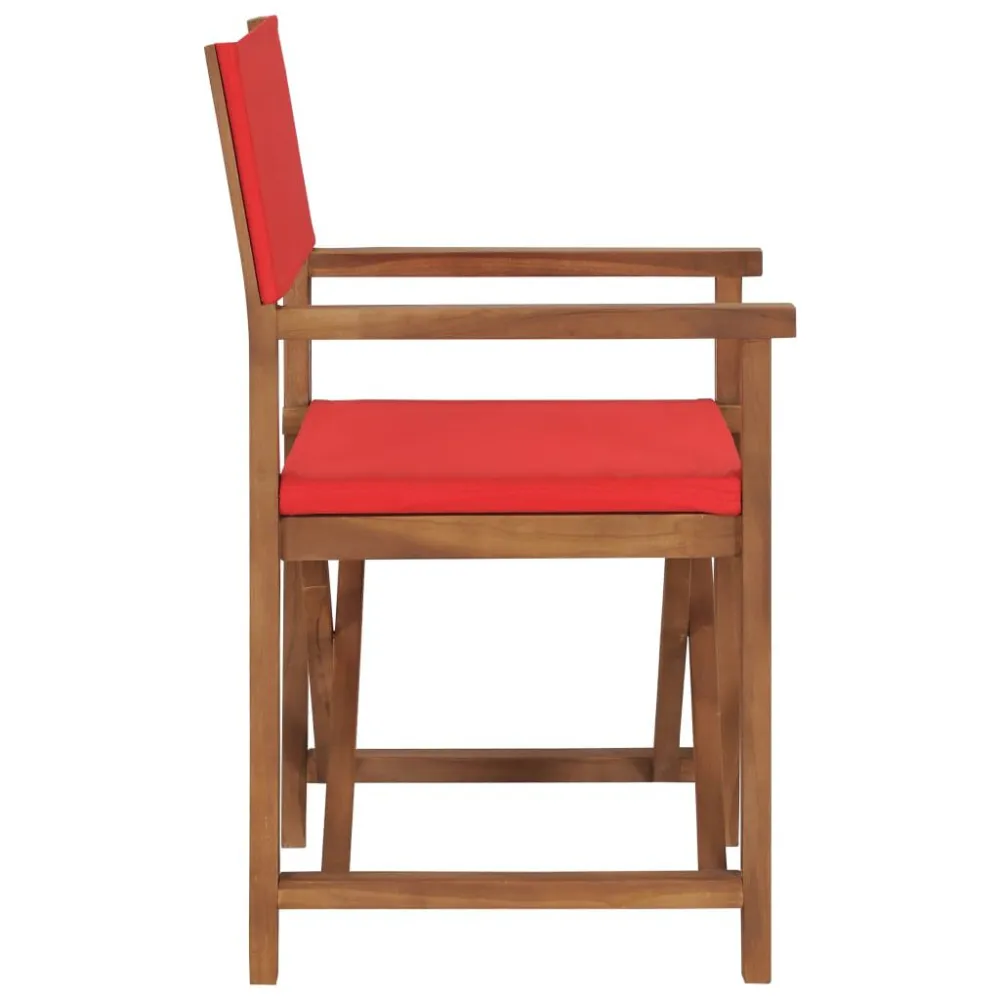 Sedia da Regista Legno Massello di Teak Rosso
