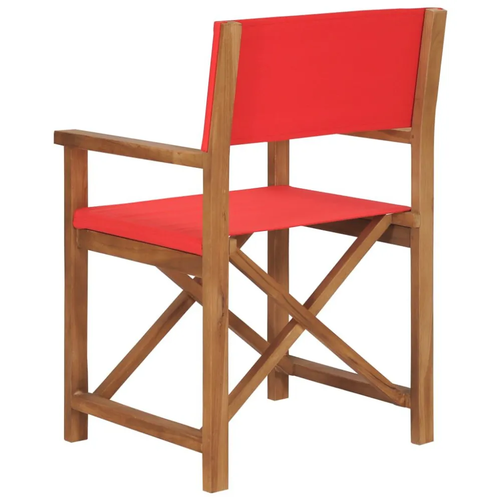 Sedia da Regista Legno Massello di Teak Rosso