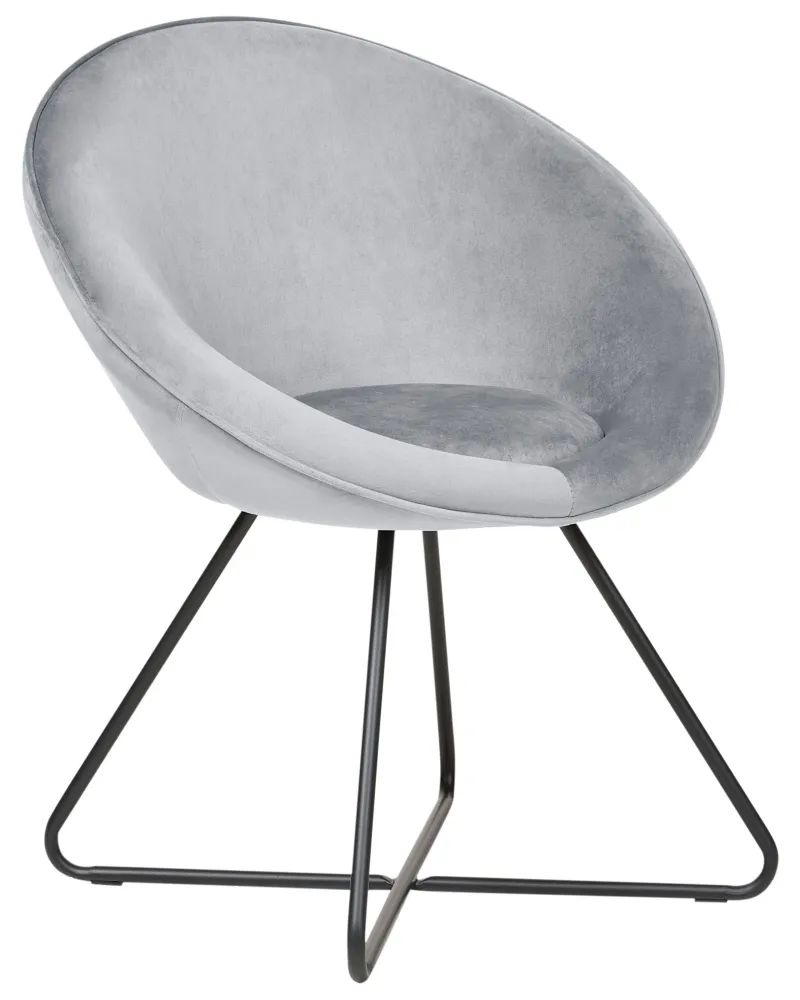 Sedia da salotto velluto grigio evidente FLOBY II