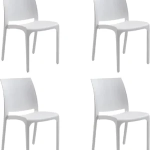 Sedia set 4 pz resina impilabile made Italy design per interno esterno SOFIA Bianca