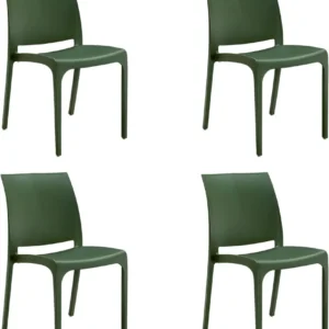 Sedia set 4 pz resina impilabile made Italy design per interno esterno SOFIA Verde Salvia