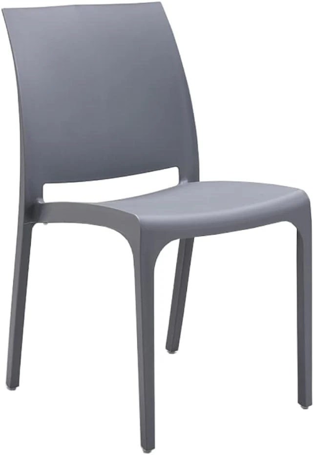 Sedia set 4 pz resina impilabile made Italy design per interno esterno SOFIA Grigio limpido