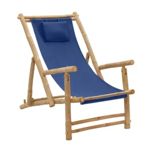 Sedia da terrazza Bambù e tela Blu marino