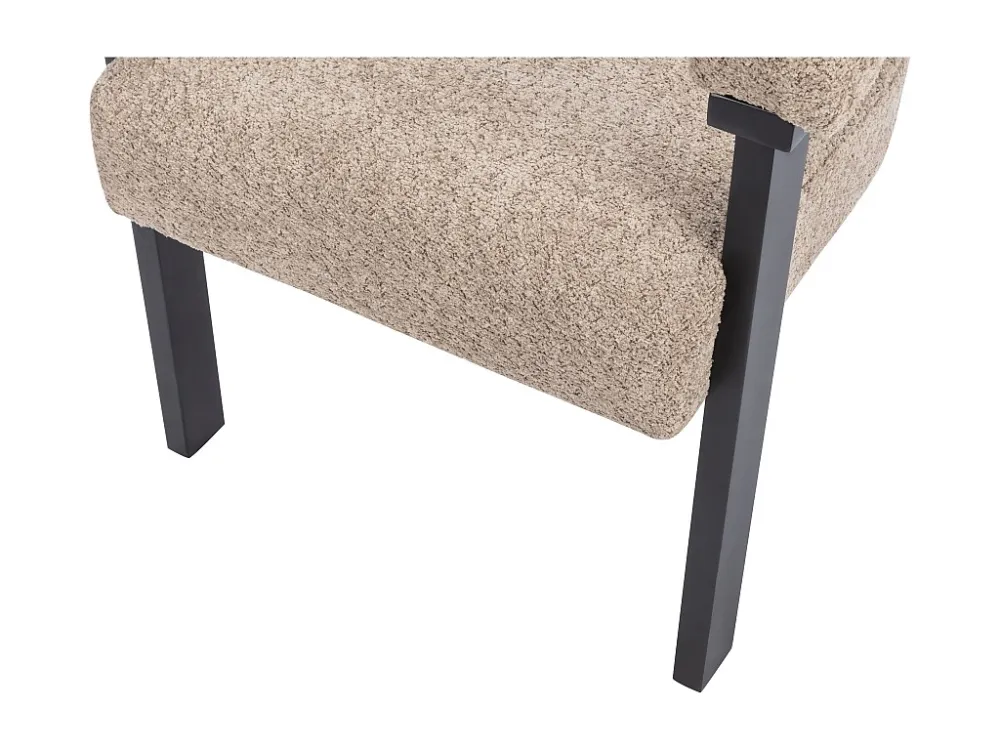 Sedia Tessuto bouclette e Legno di hevea Tortora e Nero LIVELIA