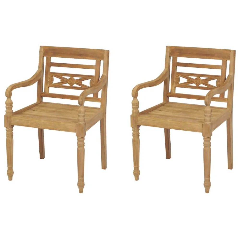 Sedie Batavia 2 pz Legno Massello di Teak