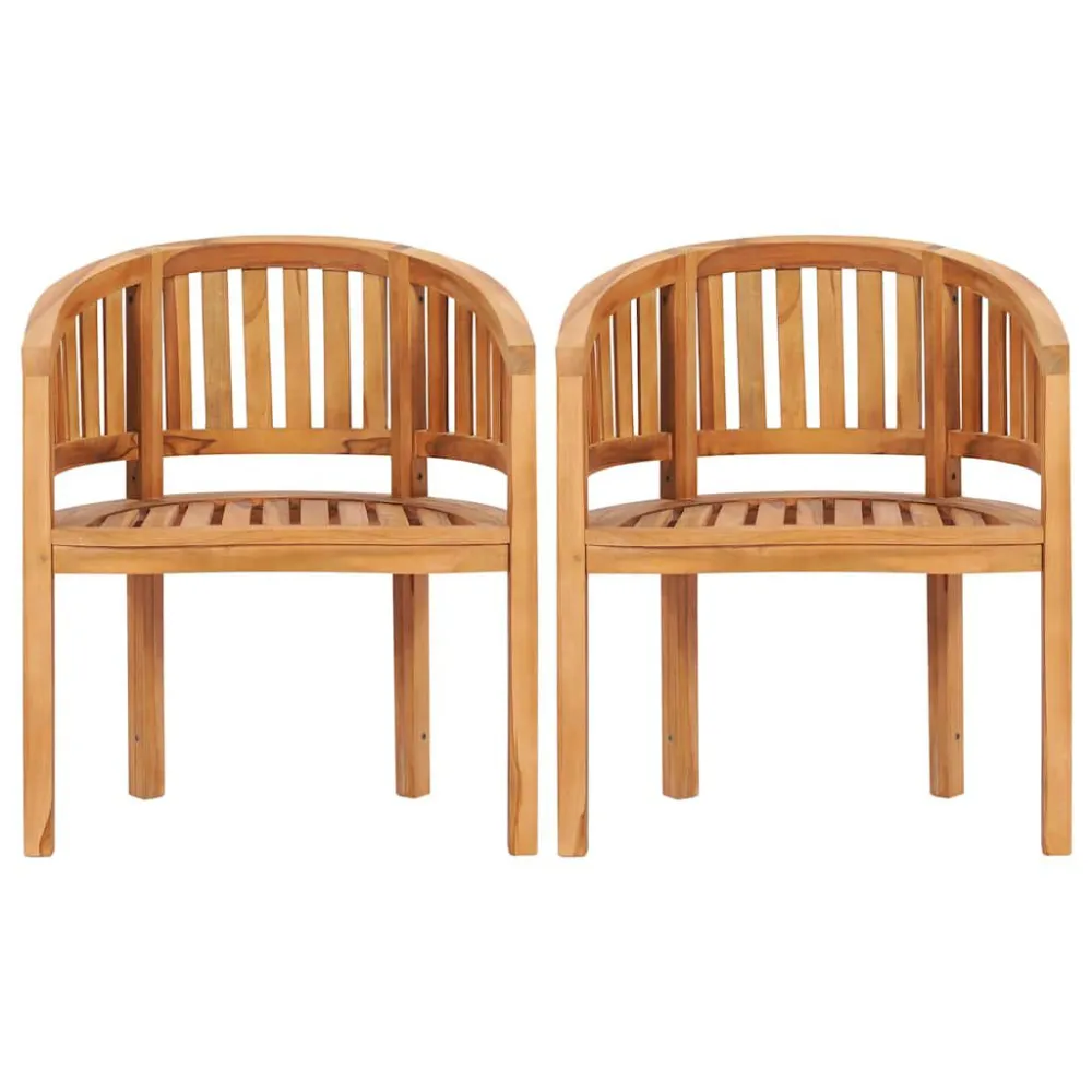 Sedie Forma di Banana 2 pz Legno Massello de Teak