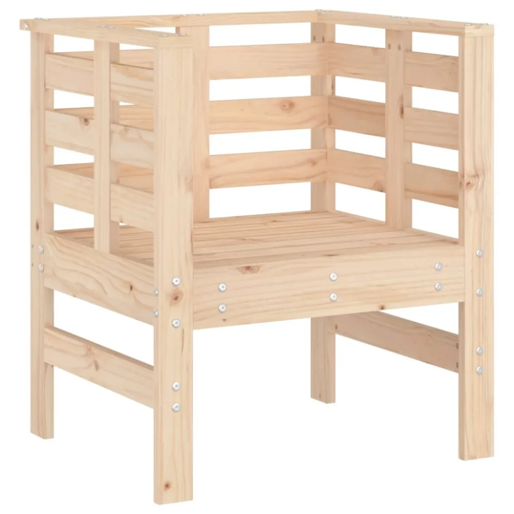 Sedie da Giardino 2pz 61,5x53x71 cm Legno Massello di Pino