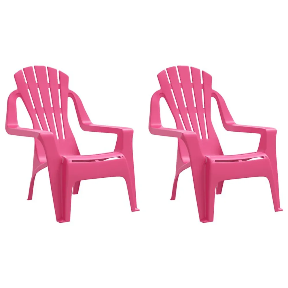 Sedie Giardino 2pz Bambini Rosa 37x34x44cm PP Aspetto Legno