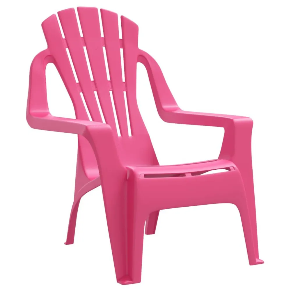 Sedie Giardino 2pz Bambini Rosa 37x34x44cm PP Aspetto Legno