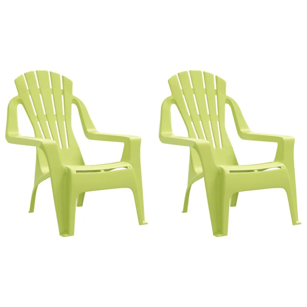 Sedie Giardino 2pz Bambini Verdi 37x34x44cm PP Aspetto Legno
