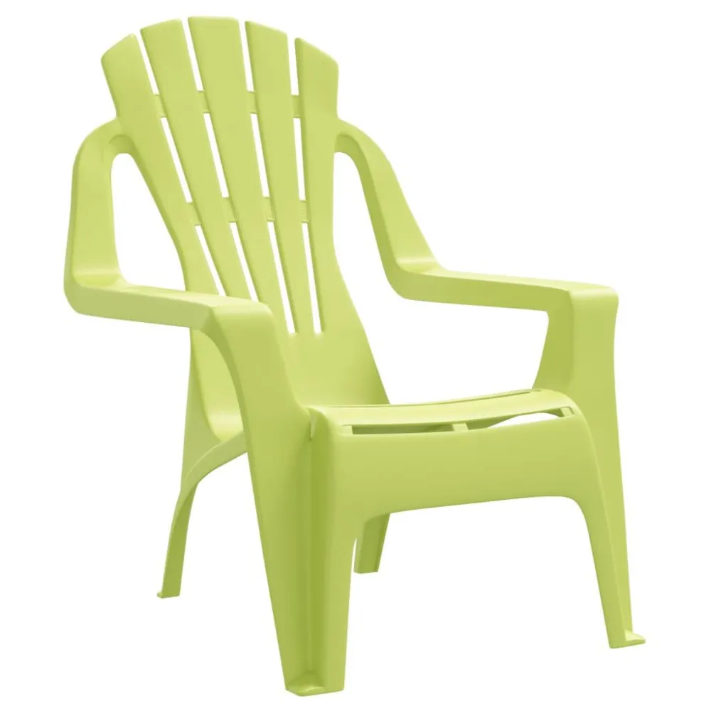 Sedie Giardino 2pz Bambini Verdi 37x34x44cm PP Aspetto Legno