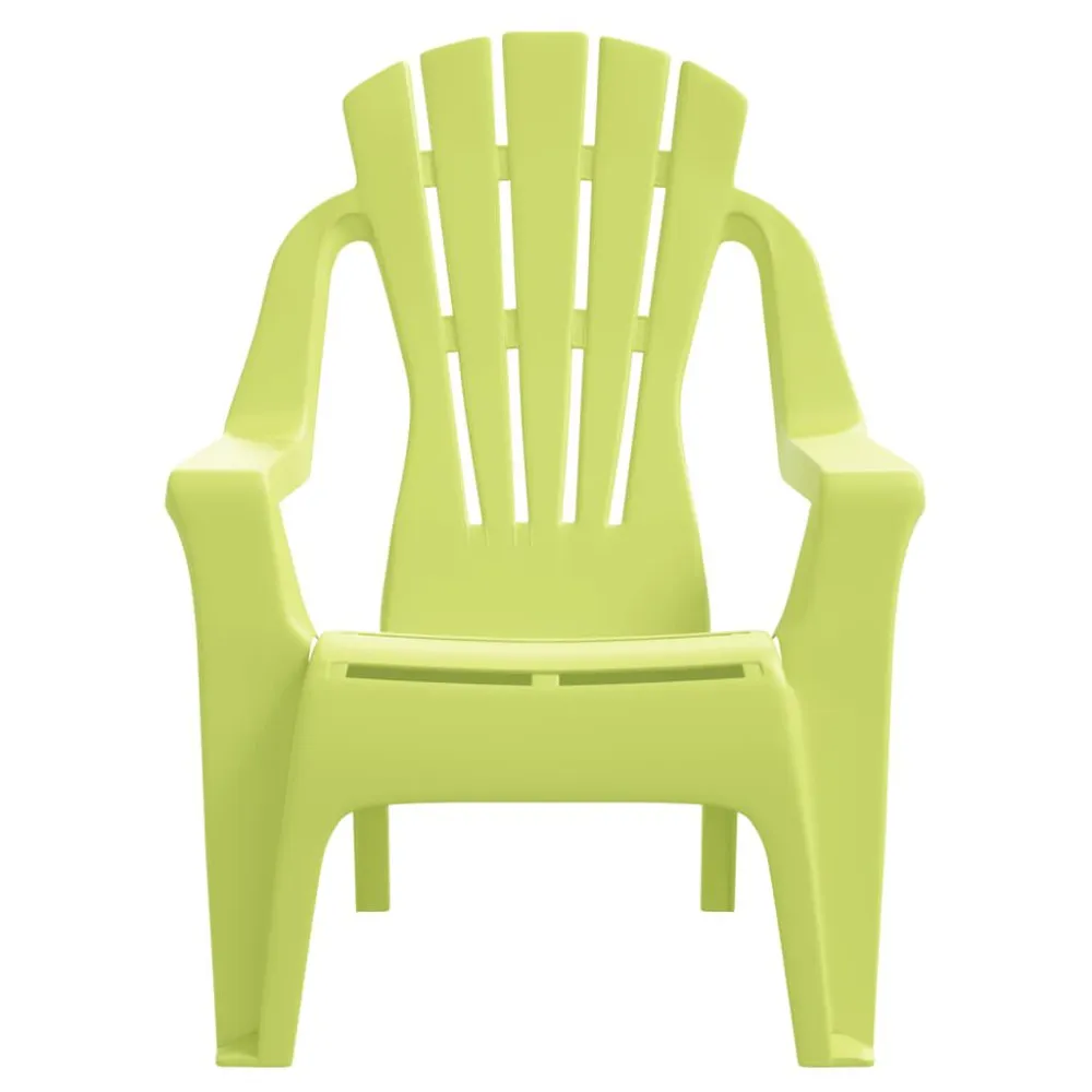 Sedie Giardino 2pz Bambini Verdi 37x34x44cm PP Aspetto Legno