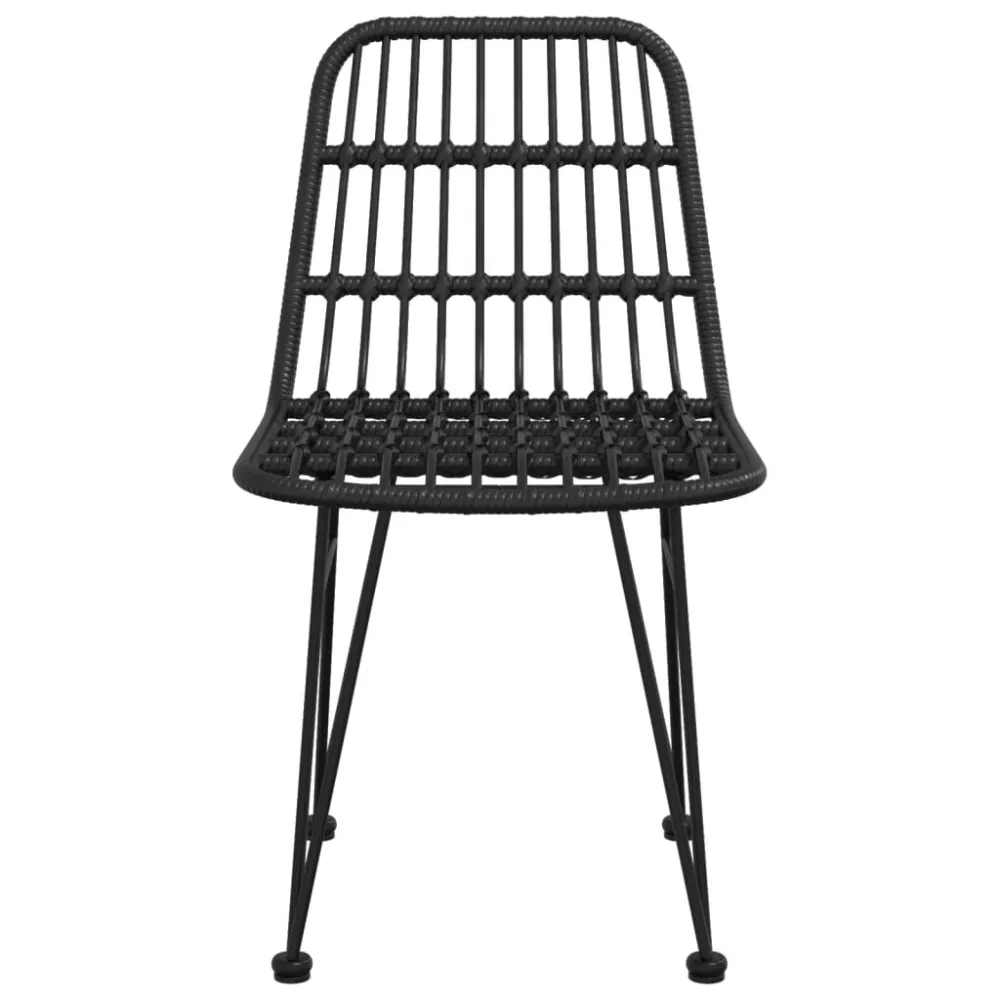 Sedie da Giardino 2pz Nere 48x62x84 cm Rattan PE