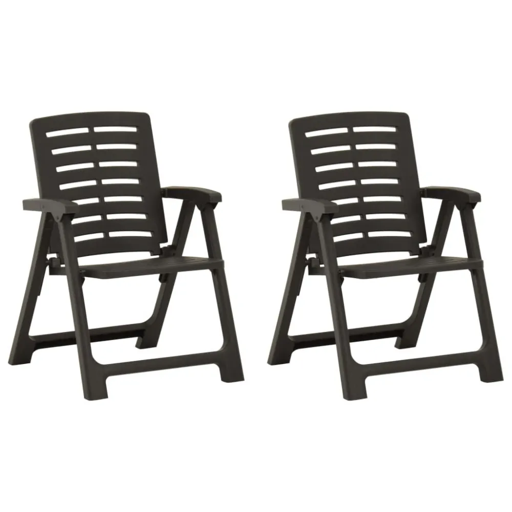 Sedie da Giardino 2pz Plastica Antracite