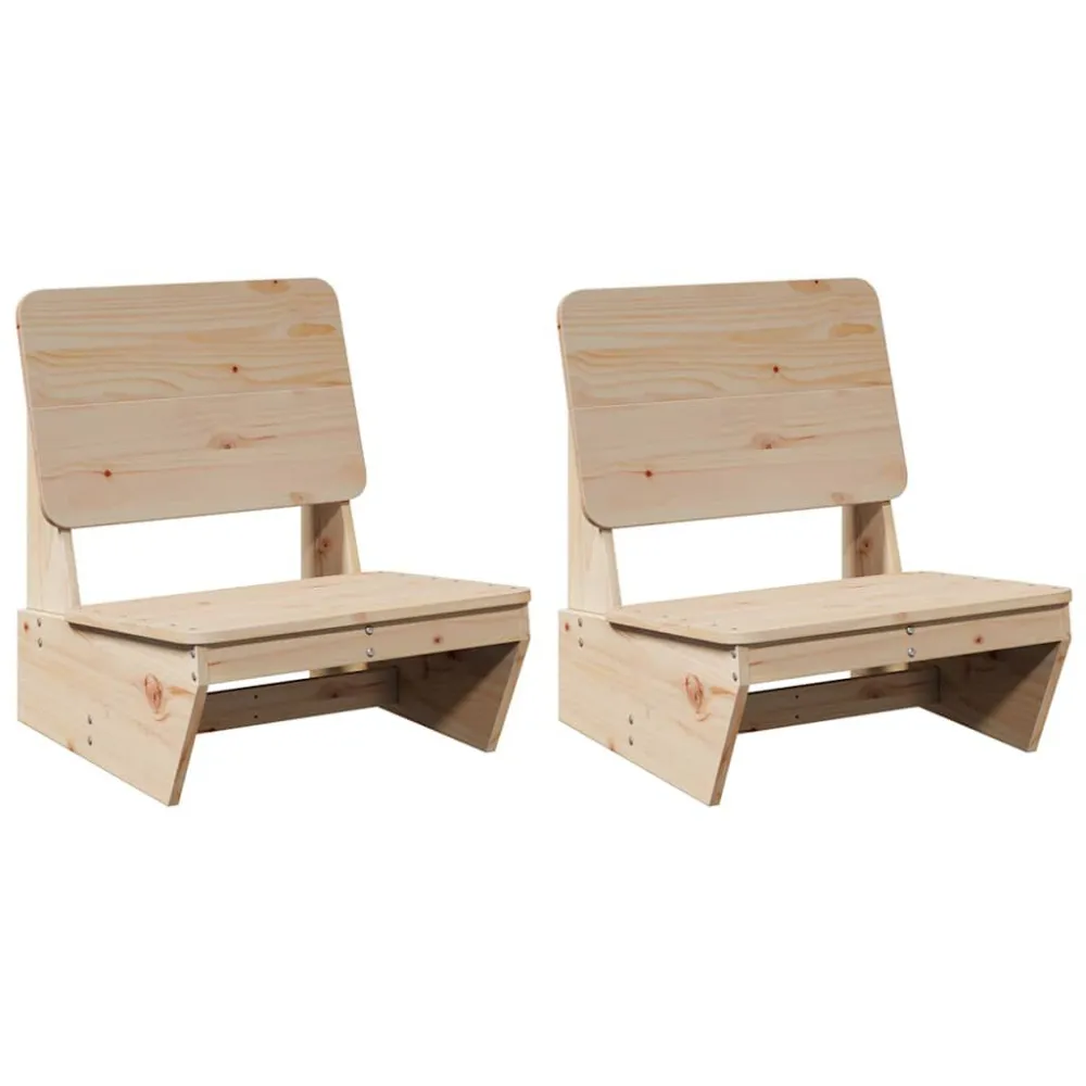 Sedie da Giardino 2 pz 60x64x70,5 cm Legno Massello di Pino