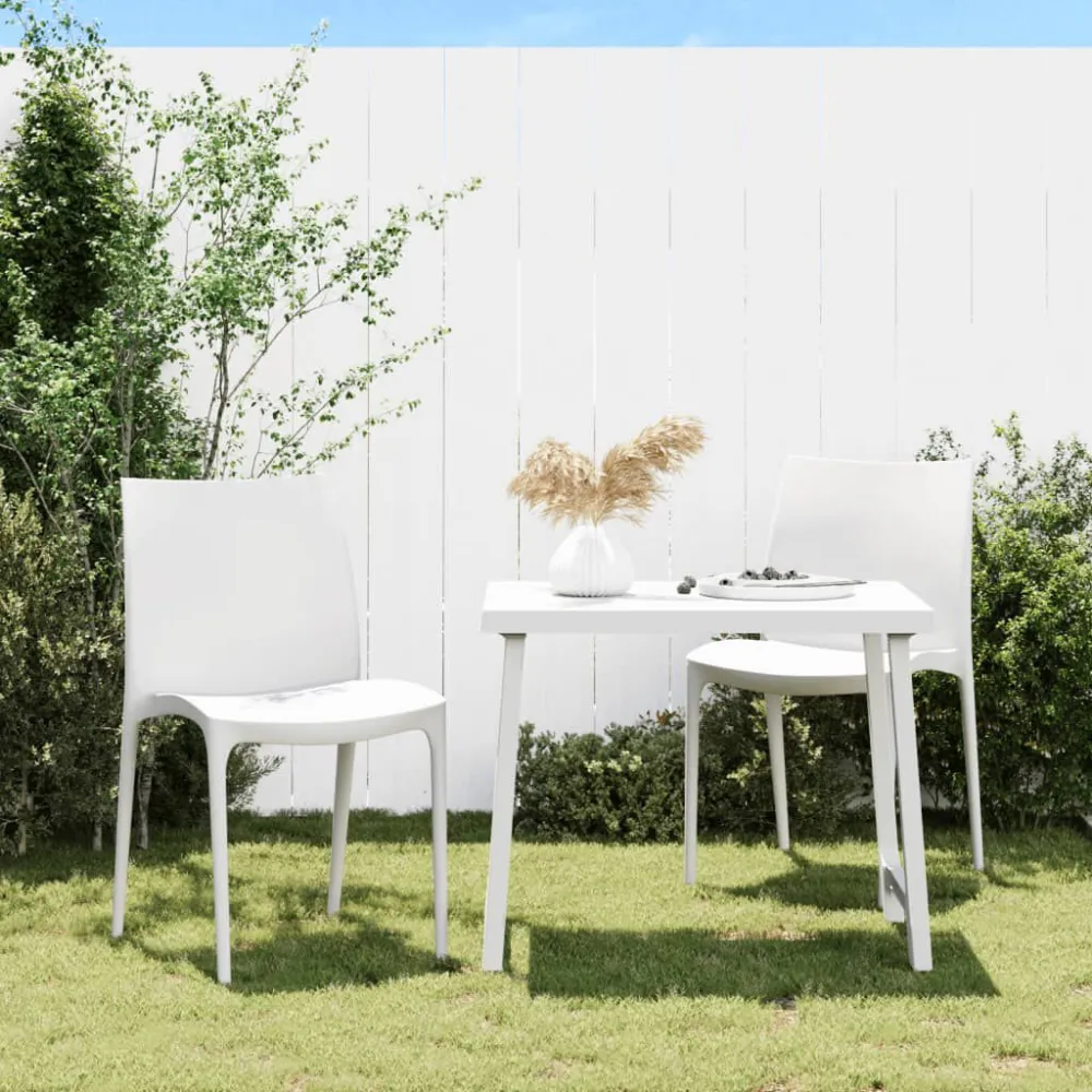Sedie da Giardino 2 pz Bianche 50x46x80 cm Polipropilene