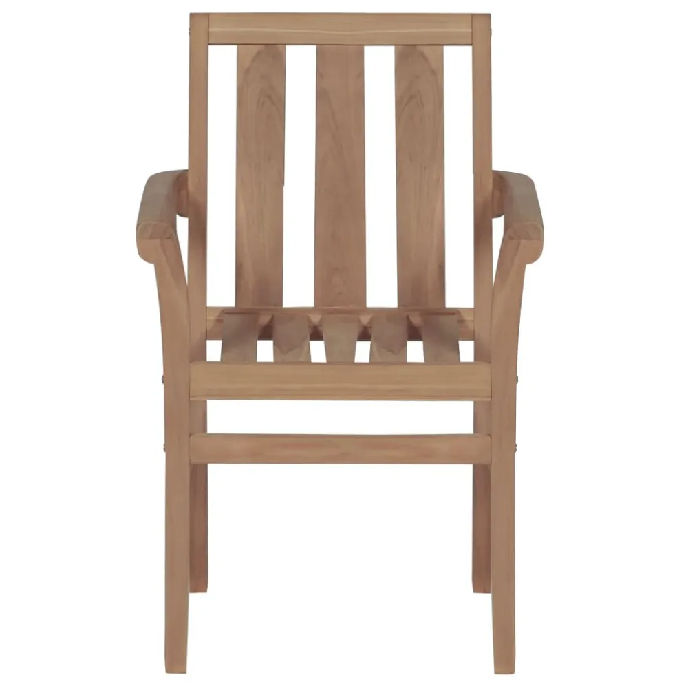 Sedie da Giardino Impilabili 4 pz Legno Massello di Teak