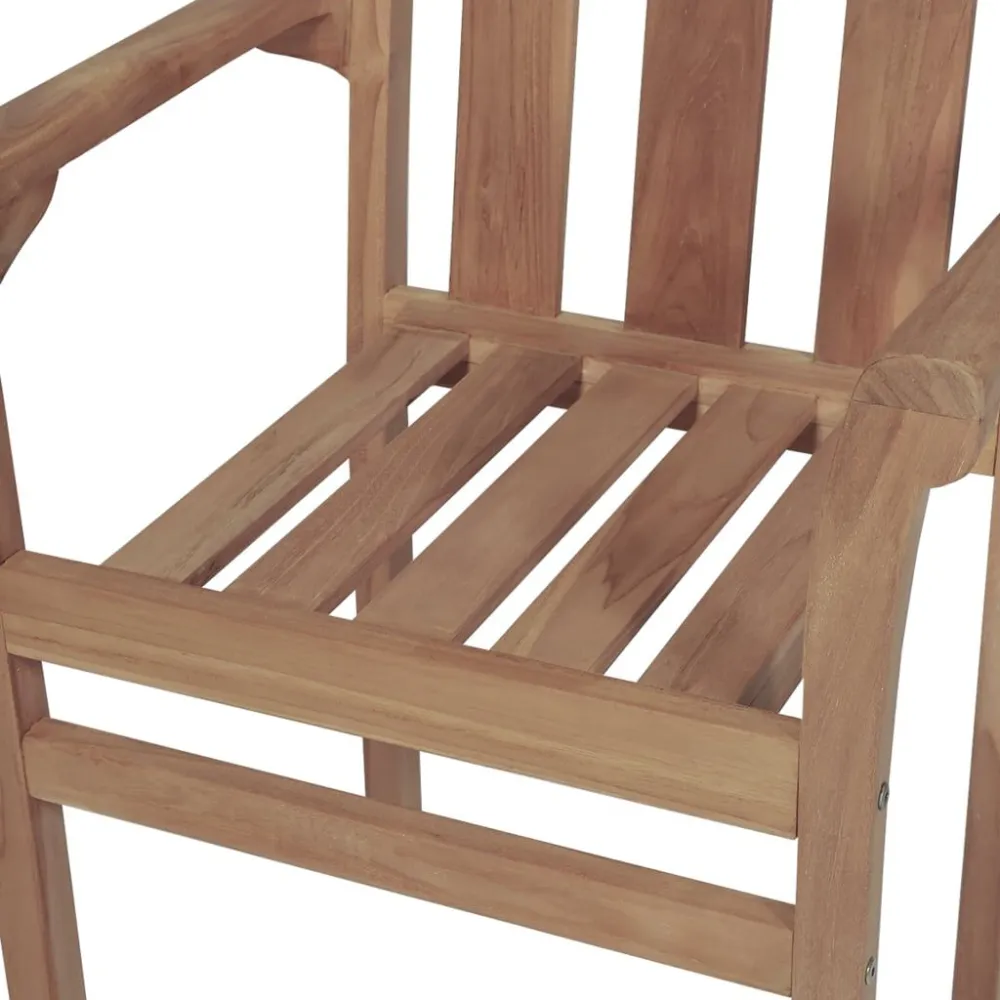 Sedie da Giardino Impilabili 4 pz Legno Massello di Teak