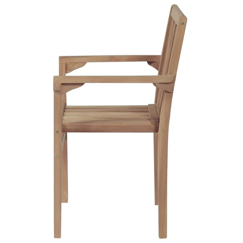 Sedie da Giardino Impilabili 2 pz Legno Massello di Teak