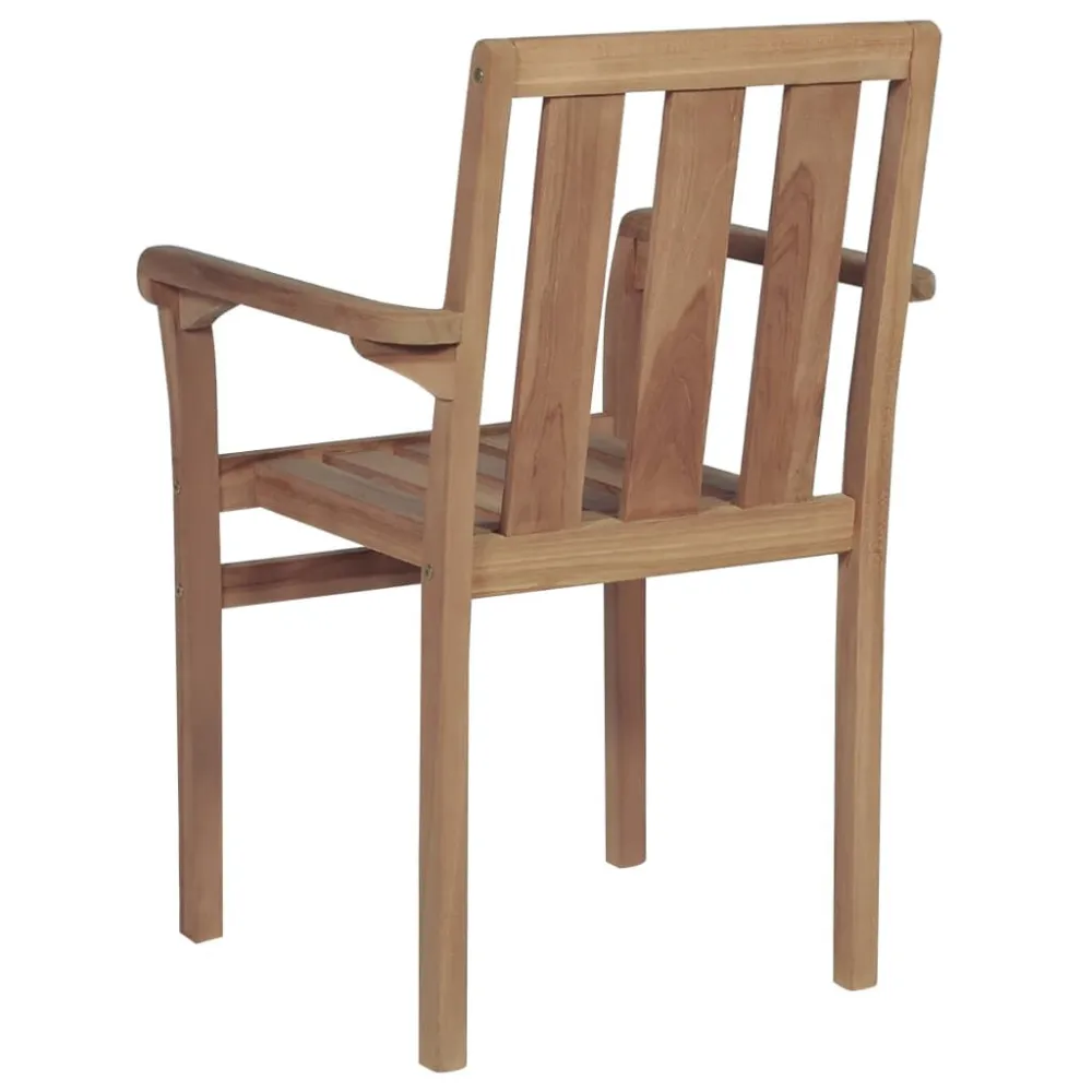 Sedie da Giardino Impilabili 2 pz Legno Massello di Teak